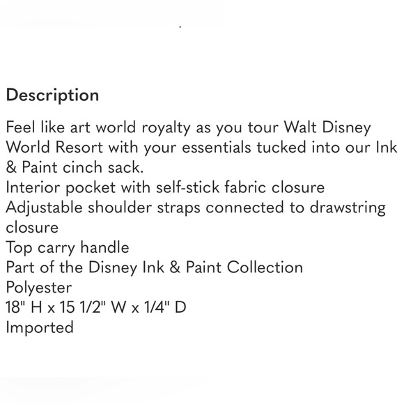 Disney Ink & Paint Cinch Sack - Picture 5 of 5